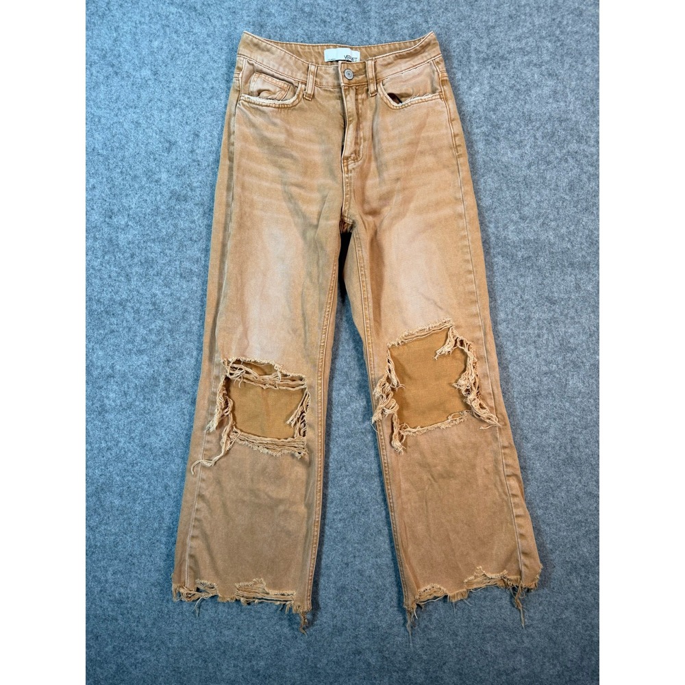 Vervet Los Angeles Wide Leg Distressed Jeans Ginger Brown Size 24